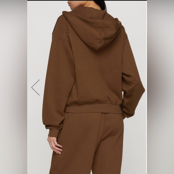 SKIMS Cotton Fleece Set Bison – Zip Hoodie & Straight Leg Pants – S NWT - Picture 2 of 15